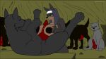16:9 animal_genitalia animal_penis animated animated_gif anthro anthro_on_feral bestiality big_breasts bodily_fluids bouncing_breasts breast_play breasts canid canine canine_genitalia canine_penis canis cave dobermann domestic_dog duo erection female feral francine_(ruanshi) gangbang genital_fluids genitals group group_sex intraspecies intraspecies_bestiality knot knotted_penis male male/female mammal nun penis pinscher precum ruanshi sex short_playtime titfuck type:gif widescreen wolf