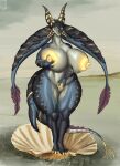 2026 4_toes 5_fingers 6_eyes anthro aomaarts aquatic areola big_areola big_nipples biped blue_body blue_skin claws collarbone day digital_media_(artwork) digital_painting_(artwork) digitigrade dorsal_fin feet female fin fingers forked_tail genitals glowing glowing_claws glowing_genitalia glowing_horn glowing_vulva grey_body grey_skin grey_sky head_tail hi_res horn legs_together markings multi_eye multi_horn multicolored_body multicolored_skin muscular muscular_female muscular_legs nipple_fetish nipple_pinch nipple_play nipples painting_(artwork) pinch pink_fin pose puffy_areola purple_body purple_scales scales scalie scutes sea seashell seaside shell signature sky snout solo spread_vulva spreading standing tail tail_fin tapering_horn tapering_tail thick_tail thick_thighs toes two_tone_body two_tone_skin unusual_anatomy unusual_horn unusual_tail vulva water wide_hips yellow_areola yellow_claws yellow_markings yellow_vulva