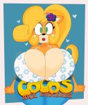 2026 3barts 4_fingers absurd_res accessory activision anthro bandicoot big_breasts blonde_hair bottomwear bra breasts bulging_breasts cleavage clothed clothing coco_bandicoot crash_bandicoot_(series) curvy_figure denim denim_bottomwear denim_clothing eyelashes female fingers floral_print floral_print_bra floral_print_underwear flower flower_in_hair front_view fur green_eyes hair hair_accessory heart_symbol hearts_around_head hi_res huge_breasts huge_hips huge_thighs jeans light_body light_fur lipstick long_hair looking_at_viewer makeup mammal marsupial motion_lines multicolored_body multicolored_fur orange_body orange_fur pants plant ponytail red_lipstick smile solo thick_thighs two_tone_body two_tone_fur underwear voluptuous voluptuous_anthro voluptuous_female wide_hipped_anthro wide_hipped_female wide_hips