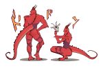 absurd_res alpha_channel anthro backless_leotard battle_tendency body_hair breasts butt butt_hair claws clothing crossgender crouching digital_drawing_(artwork) digital_media_(artwork) dragon duo female harmva hi_res horn jojo's_bizarre_adventure jojo_pose joseph_anderson leotard long_tail male meme menacing_(meme) mythological_creature mythological_scalie mythology pose red_body red_scales scales scalie simple_background spikes spikes_(anatomy) standing stone_mask_(jjba) tail tight_clothing toe_claws transparent_background wingless_dragon