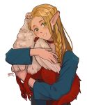 2024 4_toes 5:6 5_fingers avian avian_taur biped blonde_hair braided_hair choker claws clothed clothing coat colored delicious_in_dungeon digital_drawing_(artwork) digital_media_(artwork) dragon dragon_taur duo elf extreme_size_difference falin_touden feathered_wings feathers feet female fingers green_eyes hair hamwitheggs head_on_head hi_res hug hugging_another humanoid humanoid_pointy_ears humanoid_taur hybrid jewelry long_hair looking_at_viewer marcille_donato mythological_creature mythological_scalie mythology necklace nude pointy_ears quadruped red_body red_choker red_jewelry red_necklace red_scales scales scalie shaded short_hair signature simple_background size_difference sketch small_upper_body smile straight_hair tail tan_body tapering_tail taur teal_clothing teal_coat teal_topwear thick_tail toes topwear white_background white_body white_feathers wing_claws wings
