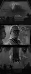 2019 absurd_res bubble comic computer_screen dialogue digital_media_(artwork) digital_painting_(artwork) english_text european_mythology extreme_size_difference eyewear female feral glasses godzilla godzilla_(series) greek_mythology greyscale group hi_res horn human humor hydra kaiju king_ghidorah light lizard looking_at_another male mammal monochrome mythology painting_(artwork) reptile scales scalie sea shocked size_difference smile smiling_at_another snout speech_bubble spikes spikes_(anatomy) surprised talking_to_another tapwing text toho underwater water wearing_glasses window