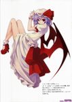  bat_wings dress fingernails hat high_heels highres legs long_fingernails nail_polish necktie purple_hair red_eyes red_nails remilia_scarlet shingo_(missing_link) shoes solo touhou wings wrist_cuffs 