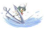  anchor black_hair green_eyes hat murasa_minamitsu sailor sailor_hat short_hair solo surfing touhou viva!! 