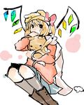  bad_id bad_pixiv_id flandre_scarlet highres nakazora sketch solo stuffed_animal stuffed_toy teddy_bear touhou winter_clothes 