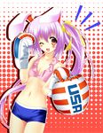  alternate_hairstyle america animal_ears bad_id bad_pixiv_id boxing_gloves bunny_ears highres long_hair ninten-do purple_hair red_eyes reisen_udongein_inaba side_ponytail solo touhou 