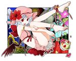  aerial_fireworks barefoot bat_wings bikini blue_hair bug cicada contemporary feet fireworks flower food fruit hands hat hibiscus ice_cream insect kintaro ocean red_eyes remilia_scarlet short_hair smile solo spoon sunflower swimsuit touhou watermelon wings 