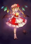  bad_id bad_pixiv_id bat_wings blonde_hair bobby_socks braid brooch flandre_scarlet fusion hat hong_meiling izayoi_sakuya jewelry keino_(midorinoko) laevatein patchouli_knowledge ponytail red_eyes remilia_scarlet short_hair side_braid side_ponytail socks solo touhou wings 