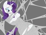  2015 absurd_res anthro anthrofied bdsm blue_eyes bondage bound breasts clitoris equine eyeshadow female friendship_is_magic grey_background hair half-closed_eyes hi_res horn makeup mammal my_little_pony nipples purple_hair pussy rarity_(mlp) restrained simple_background solo spider_web spiderweber unicorn 