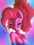  2018 anthro bedroom_eyes blue_eyes breasts cleavage clothed clothing equine eyewear female friendship_is_magic glasses half-closed_eyes horse looking_at_viewer mammal my_little_pony oughta pinkie_pie_(mlp) pony portrait puffy_hair seductive solo 