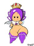  blush brooch clothing crown featureless_crotch female gloves gray_impact hair mario_bros nintendo nude purple_eyes purple_hair smile solo sprixie sprixie_princess super_mario_3d_world video_games wide_hips wings 