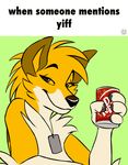  animated canine dog_tags drinking female food fox mammal one_eye_closed soft_drink wink 