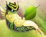  arthropod caterpillar feral grass insect leaf pink_eyes rudragon 