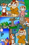  anthro big_breasts breasts canine cleavage clothed clothing comic cream_the_rabbit female fox lagomorph male mammal miles_prower rabbit sonic_(series) terrenski vanilla_the_rabbit 