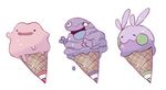  bad_tumblr_id ditto food gen_1_pokemon gen_6_pokemon goomy grimer ice_cream ice_cream_cone no_humans pokemon pokemon_(creature) 