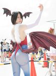  1girl asian ass black_hair cosplay lilith_aensland photo ushijima_iiniku 