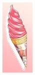  food hair_ornament hairclip ice_cream ice_cream_cone kouda_tomohiro miia_(monster_musume) monster_musume_no_iru_nichijou no_humans red_hair white_border 