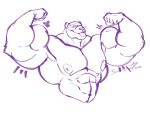  anthro feline flexing looking_at_viewer male mammal monochrome muscular muscular_male pecs simple_background siriusdog sketch smile solo tongue tongue_out white_background 