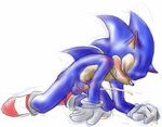  balls blush clothing cum eyes_closed footwear gloves gree hands-free male orgasm penis shoes solo sonic_(series) sonic_the_hedgehog 