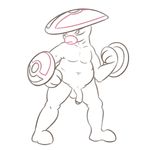  amoonguss anthro balls male nintendo nude penis pok&eacute;mon posexe simple_background solo video_games white_background 