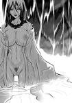  1girl areolae breasts female huge_breasts kushinada_mikumo mikazuki_shigure monochrome navel nipples nude puffy_nipples pussy shijou_saikyou_no_deshi_ken&#039;ichi shijou_saikyou_no_deshi_ken'ichi solo uncensored wet 
