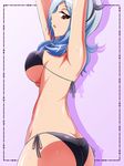  aokura_shou arms_up ass bikini blue_hair eas fresh_precure! hairband higashi_setsuna highres precure red_eyes swimsuit wet 
