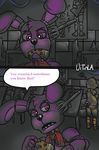  avian bonnie_(fnaf) chica_(fnaf) comic five_nights_at_freddy&#039;s food humor lagomorph machine mammal pizza rabbit robot teeth uitinla video_games weapon 