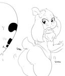  ? anon big_butt blush bottomless bow butt cave_story chaco clothed clothing duo english_text eyeless female half-dressed human lagomorph looking_back male mammal mimiga shaking_butt smile sweat text unknown_artist video_games 