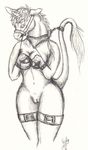  6dtp anthro bound equine female greyscale horn mammal monochrome pencil_(artwork) solo submissive traditional_media_(artwork) unicorn zerri 