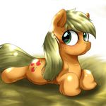  2015 applejack_(mlp) behind-space blonde_hair earth_pony equine female feral freckles friendship_is_magic fur green_eyes hair horse mammal my_little_pony orange_fur pony solo 