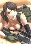  breasts cleavage daniel_macgregor gun large_breasts md5_mismatch metal_gear_(series) metal_gear_solid_v pantyhose quiet_(metal_gear) rifle sniper_rifle solo torn_clothes torn_legwear weapon 