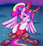  clothing cum equine female feral friendship_is_magic fur hair horn horse mammal multicolored_hair my_little_pony pink_fur princess_cadance_(mlp) purple_eyes pussy royalty senseidezzy solo spread_wings winged_unicorn wings 