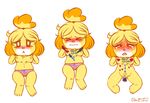  &lt;3 animal_crossing bare blush breasts clothing drawing insertion isabelle_(animal_crossing) lying nintendo panties pen penetration pinkipoko pussy pussy_juice sweat tears underwear vaginal video_games 