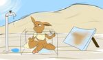  anthro anthrofied balls crouching cub desert digital_media_(artwork) eevee faucet flaccid heat looking_up male mammal mirror navel nintendo outside penis pok&eacute;mon skunket solo struggling sweat torture trapped uncut video_games young 