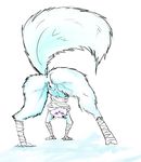  alopex anthro ass_up big_butt butt canine clothed clothing female fox fur half-dressed mammal panting presenting presenting_hindquarters pussy solo teenage_mutant_ninja_turtles thick_thighs white_fur yellow_eyes 