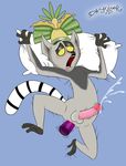  2015 ahegao all_hail_king_julien anal anal_insertion anal_penetration anus balls bed bed_sheet bigger_version_at_the_source black_fur black_stripes blue_background butt crown cum cumshot datsexylemur dreamworks erection feral fur glans grey_fur hat insertion king_julien lemur lying madagascar male male/male mammal moan nickelodeon on_back on_bed open_mouth orange_eyes orgasm penetration penis pillow pink_penis primate sex_toy simple_background stripes the_penguins_of_madagascar vibrator white_fur yellow_eyes yellow_sclera 