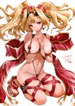  2015 :p areola_slip areolae between_breasts bikini blonde_hair blue_eyes breasts clog_sandals covered_nipples dated eyewear_on_head flower granblue_fantasy hair_flower hair_ornament hibiscus huge_breasts long_hair looking_at_viewer platform_footwear red_bikini sandals shawl simple_background slingshot_swimsuit smile solo souryu sunglasses swimsuit tan tanline thigh_strap tongue tongue_out twintails white_background zeta_(granblue_fantasy) 