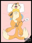  2019 bed buizel female lying nintendo pok&eacute;mon pok&eacute;mon_(species) sex_toy solo vibrator video_games wet wicketrin 