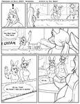  ! 2011 anthro belly big_belly breasts canine caprine clothed clothing comic dessert dialogue donkey duo_radon eating english_text equine female food fur goat group hair hi_res ice_cream inside lagomorph long_hair male mammal monochrome open_mouth pregnant purse raised_arm skirt smile speech_bubble text tongue 