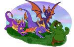  3_toes chasing dragon flying goblin grass humanoid legend_of_spyro skylanders_academy spyro spyro_reignited_trilogy spyro_the_dragon teeth the_legend_of_spyro toes twicetribrid video_games wings 