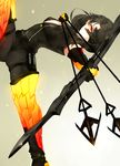  aiming arrow black_hair bow_(weapon) breasts cinder_fall drawing_bow highres holding holding_arrow holding_bow_(weapon) holding_weapon husk57 mask medium_breasts orange_eyes outstretched_arm rwby solo weapon 
