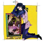  black_hair broken_glass glass illuso jojo_no_kimyou_na_bouken man_in_the_mirror_(stand) mirror multiple_boys stand_(jojo) yyy246 