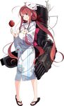  :q blue_eyes candy_apple doll fish food fox_mask full_body goldfish japanese_clothes kantai_collection kawakaze_(kantai_collection) kimono kujou_ichiso long_hair mask official_art pigeon-toed red_hair sandals short_kimono the_yuudachi-like_creature tongue tongue_out torpedo transparent_background turret yukata 