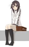  black_hair black_legwear black_skirt blush commentary_request full_body hayasui_(kantai_collection) jacket kantai_collection loafers long_sleeves looking_at_viewer miniskirt moti_coi open_mouth pleated_skirt shoes silver_eyes simple_background sitting skirt solo track_jacket turtleneck zipper 