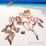  4girls :d arm_up armlet armpits ass beach bikini black_swimsuit blonde_hair blue_eyes bracelet breasts cleavage copyright_name cross-laced_legwear crossed_legs eyepatch eyewear_on_head flower granblue_fantasy hair_flower hair_ornament half_updo hat hat_removed headwear_removed high_heels jewelry katalina_aryze lecia_(granblue_fantasy) long_hair looking_back lying medium_breasts minaba_hideo multiple_boys multiple_girls o-ring o-ring_bikini official_art on_back on_stomach one-piece_swimsuit open_mouth orange_hair outdoors pink_bikini polka_dot polka_dot_bikini polka_dot_swimsuit red_bikini sandals shoes short_hair side-tie_bikini sideboob silver_hair smile sunglasses swimsuit tanya_(granblue_fantasy) thigh_strap twintails w zeta_(granblue_fantasy) 