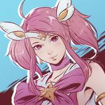  ahoge alternate_costume alternate_hair_color alternate_hairstyle armlet bow choker closed_mouth earrings flat_chest hair_ornament jewelry koyorin league_of_legends lips luxanna_crownguard magical_girl pink_hair purple_choker purple_eyes sailor_collar smile solo star star_guardian_lux tiara upper_body watermark web_address 