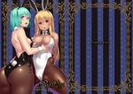  animal_ears ass bare_back bare_shoulders black_legwear blonde_hair blush bow bowtie breast_grab breasts bunny_ears bunny_girl bunny_tail bunnysuit cameltoe cleavage covered_navel covered_nipples cowboy_shot dark_skin detached_collar fake_animal_ears fishnet_pantyhose fishnets glasses grabbing green_hair highres houtengeki large_breasts leotard long_hair looking_at_viewer multiple_girls non-web_source open_mouth original pantyhose purple_eyes red_eyes shiny short_hair side-tie_leotard sideboob small_breasts tail teeth wrist_cuffs 
