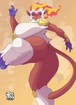  2015 anthro big_breasts big_butt bottomless breasts butt clothed clothing female half-dressed huge_breasts infernape lionalliance nintendo pok&eacute;mon side_boob skimpy solo video_games 