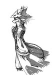  2014 anthro burmecian clothed clothing coat female final_fantasy final_fantasy_ix freya_crescent fur hair hat mammal monochrome rat rodent side_view simple_background sincrescent sketch solo video_games white_background 