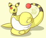  ampharos anus female half-closed_eyes lying nintendo on_side pcred566 pok&eacute;mon pussy simple_background solo spreading thick_tail video_games yellow_background 